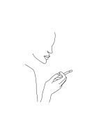 Person Smoking Line Art | Créez votre propre affiche