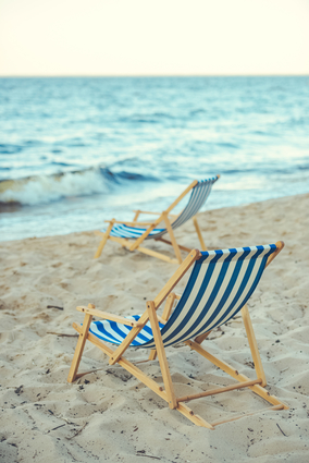 Beach Chairs By The Ocean