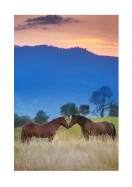 Horses In Mountain Landscape | Créez votre propre affiche