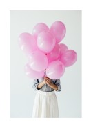 Woman Holding Pink Balloons | Créez votre propre affiche