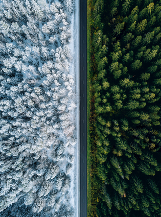 A Forest In Summer And Winter